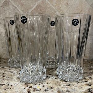 Four new Rosenthal highball heavy crystal blossom glasses
